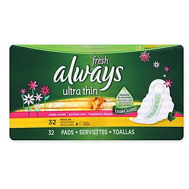 Always Fresh Pads 32-Count Thin Regular Flexi-Wings. View a larger version of this product image.