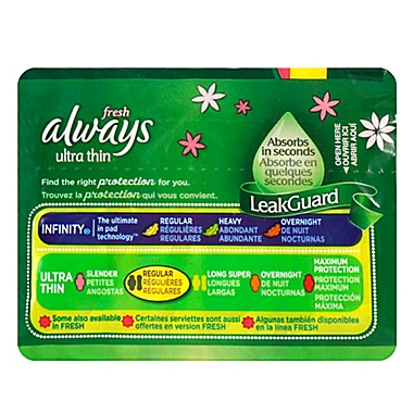 Always Fresh Pads 32-Count Thin Regular Flexi-Wings. View a larger version of this product image.