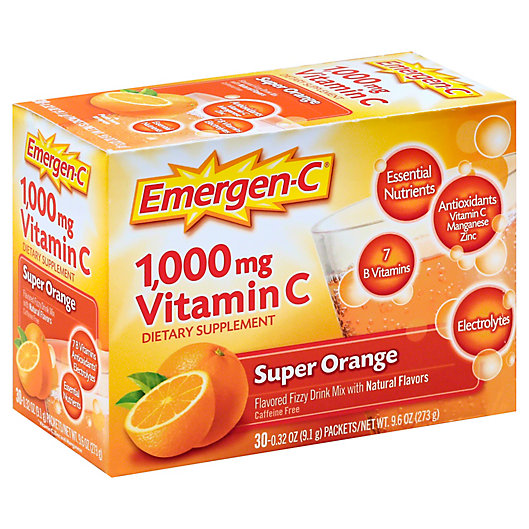 Alternate image 1 for Emergen-C® 30-Count 1000 mg Vitamin C Fizzy Drink Mix Packets in Super Orange