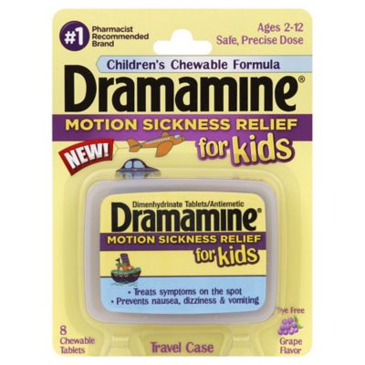 Dramamine&reg; Motion Sickness Relief for Kids 8-Count Chewable Tablets in Grape Flavor