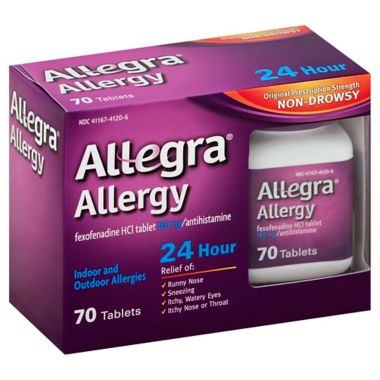 Allegra&reg; Allergy 24-Hour Relief 70-Count Tablets. View a larger version of this product image.