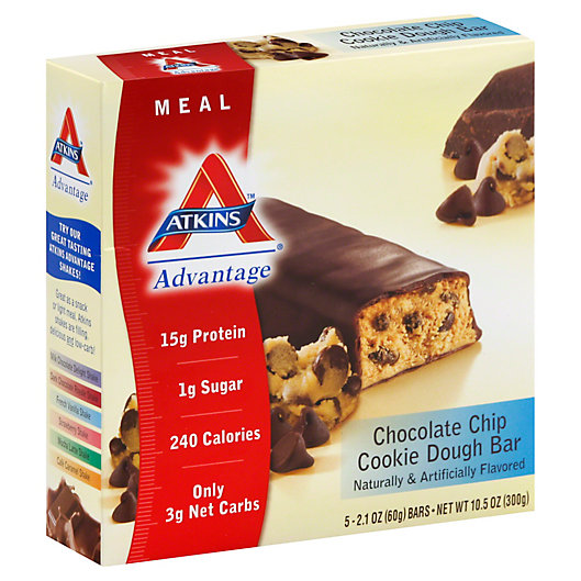 Alternate image 1 for Atkins Advantage 5-Pack Chocolate Chip Cookie Dough Meal Bar