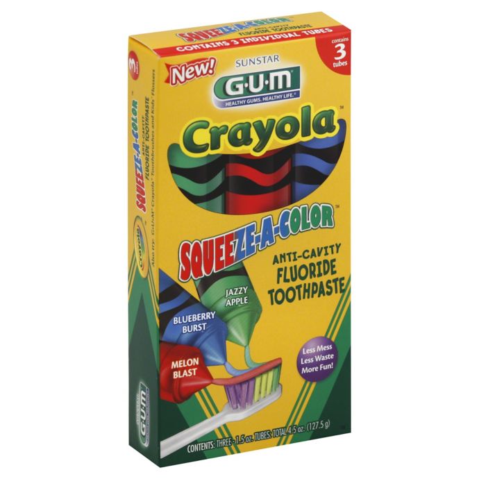 Sunstar GUM® Crayola® 3Pack SqueezeAColor 1.5 oz. AntiCavity