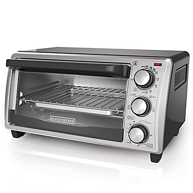 Black & Decker™ 4-Slice Toaster Oven in Grey | Bed Bath Beyond