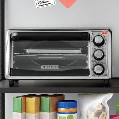 Black &amp; Decker&trade; 4-Slice Toaster Oven in Grey. View a larger version of this product image.