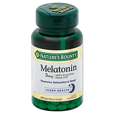 Nature&#39;s Bounty 60-Count Super Strength Melatonin 5 mg Softgels. View a larger version of this product image.