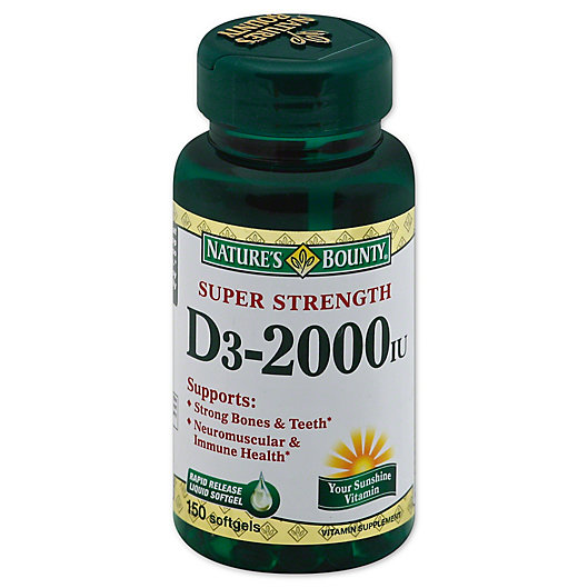 Alternate image 1 for Nature's Bounty® Vitamin D3-2000 IU Dietary Supplement 100-Count Softgels