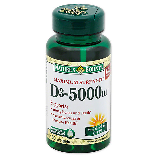 Alternate image 1 for Nature's Bounty 100-Count Vitamin D 5000 IU Softgels