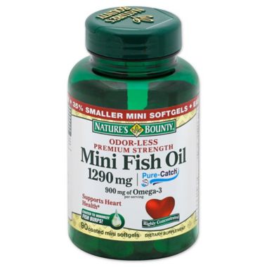 Nature's Bounty 90-Count Odorless Mini Fish Oil 1290 mg Softgels. View a larger version of this product image.