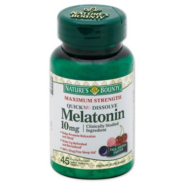 Nature's Bounty 45-Count Maximum Strength Quick Dissolve Melatonin 10mg Tablets. View a larger version of this product image.