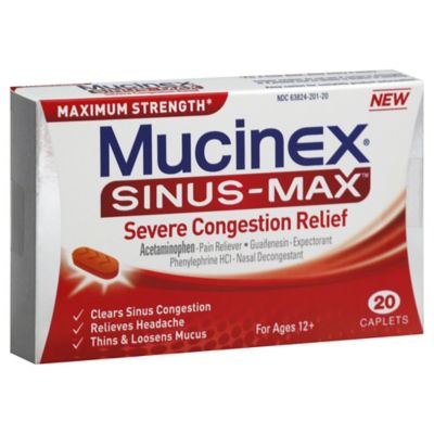 Mucinex&reg; Sinus-Max&trade; Severe Congestion Relief 20-Count Caplets