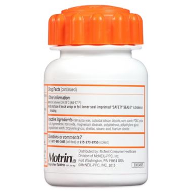 Motrin&reg; IB Ibuprofen Tablets 225-Count Caplets. View a larger version of this product image.
