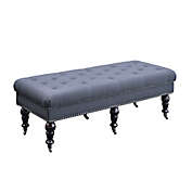 Linon Home Isabelle 50-Inch Bench in Charcoal