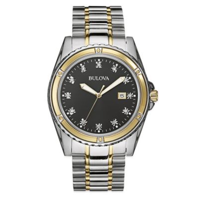 bulova 12 diamond mens watch