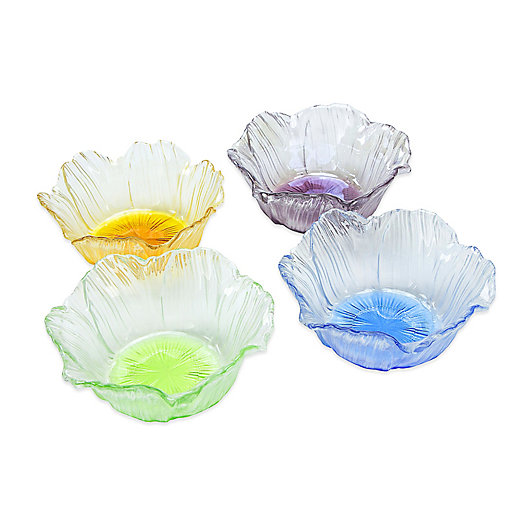 Alternate image 1 for Classic Touch Dessert Bowls in Assorted Colors (Set of 4)