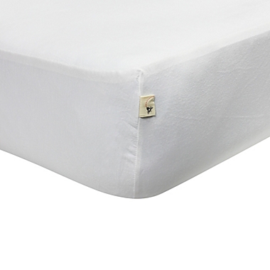 Burt&#39;s Bees Baby&reg; Organic Cotton Jersey Fitted Crib Sheet in Cloud. View a larger version of this product image.