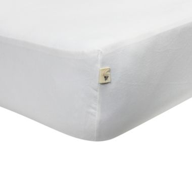 Burt's Bees Baby&reg; Organic Cotton Jersey Fitted Crib Sheet in Cloud. View a larger version of this product image.