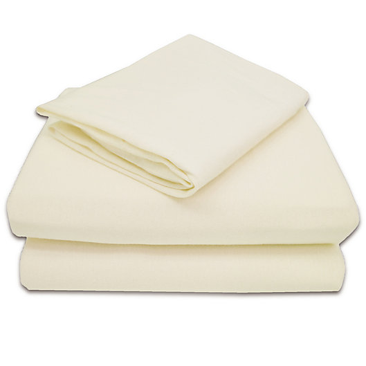 Alternate image 1 for TL Care® 100% Cotton Jersey 3-Piece Toddler Sheet Set in Ecru