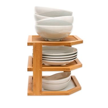 Lipper 3-Tier Corner Bamboo Shelf. View a larger version of this product image.