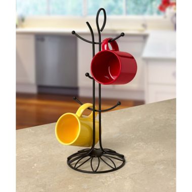 Spectrum&trade; Leaf Mug Tree in Black. View a larger version of this product image.