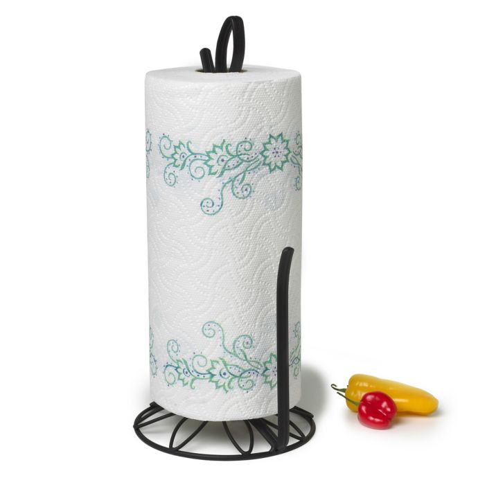 Spectrum Leaf Paper Towel Holder In Black Bed Bath Beyond