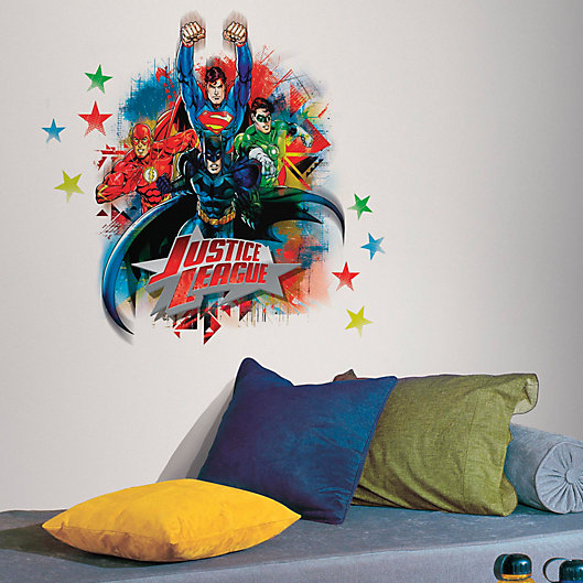 Alternate image 1 for Justice League Peel and Stick Giant Wall Decals