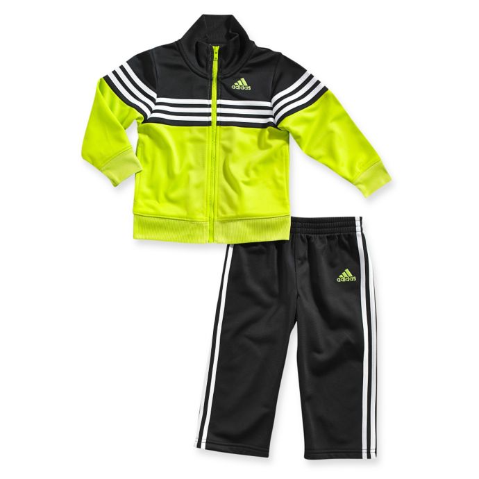 Adidas 2 Piece Power Stripe Tracksuit Set In Yellow Black