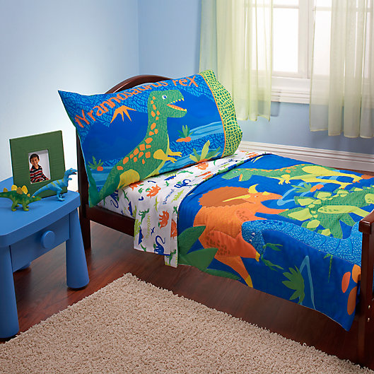 Alternate image 1 for Everything Kids by Nojo® Dinosaurs 4-Piece Toddler Bedding Set