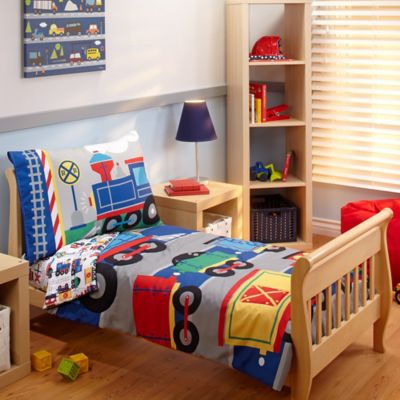 Everything Kids 4 Piece Toddler Bedding Set Dinosaurs Pillowcase Blue for Boys 