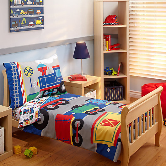 Alternate image 1 for Everything Kids by Nojo® Choo Choo 4-Piece Toddler Bedding Set