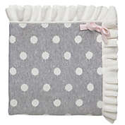 Elegant Baby&reg; Dot Blanket with Ruffle in Grey