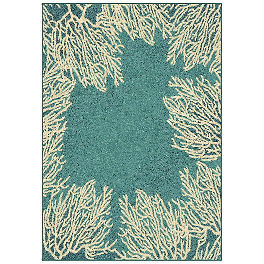 Alternate image 1 for Orian Rugs Courtyard Collection Coral Reef Rug in Aqua