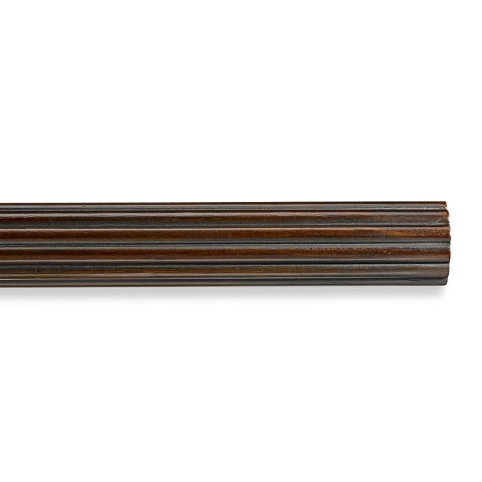 Cambria Premier Wood Decorative Fluted Drapery Pole In Chocolate