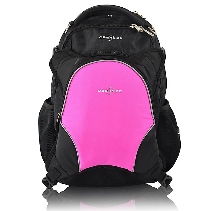 Obersee Oslo Diaper Bag Backpack with Detachable Cooler in Pink | buybuy BABY