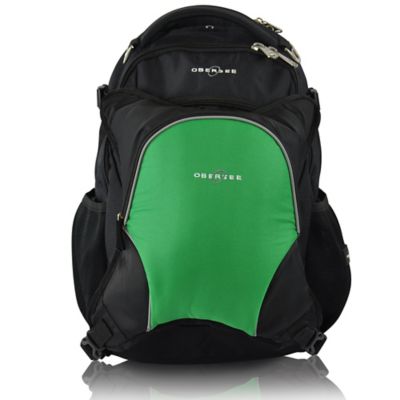 green backpack diaper bag
