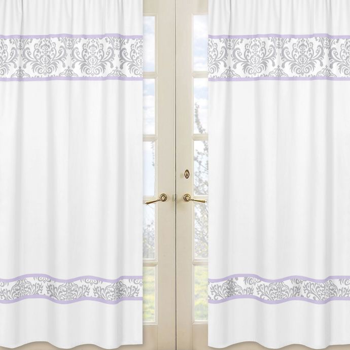 Sweet Jojo Designs Elizabeth Window Panels In Lavender Grey Set