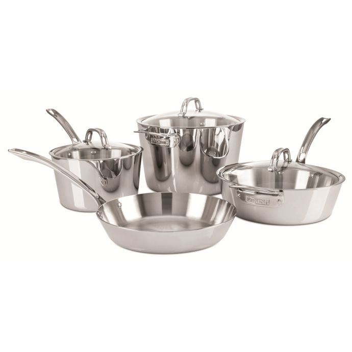 Viking® Contemporary Stainless Steel 7-Piece Cookware Set ...