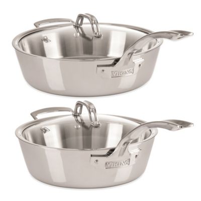 Viking&reg; Contemporary Stainless Steel Covered Saute Pan with Helper Handle