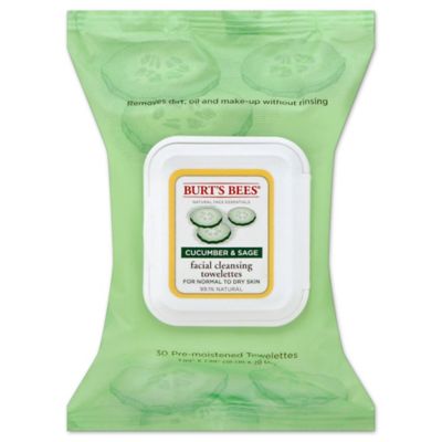 Burt&#39;s Bees&reg; 30-Count Facial Cleansing Towelettes in Cucumber and Mint