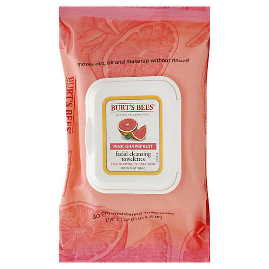 Alternate image 1 for Burt's Bees® 30-Count Facial Cleansing Towelettes in Pink Grapefruit