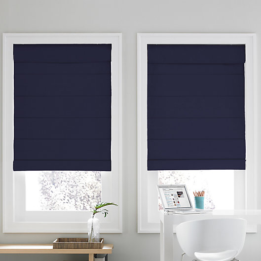 Alternate image 1 for Real Simple® Cordless Roman Cellular 58-Inch x 72-Inch  Shade in Navy