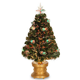 National Tree 3-Foot Fiber Optic Double Bell Christmas Tree