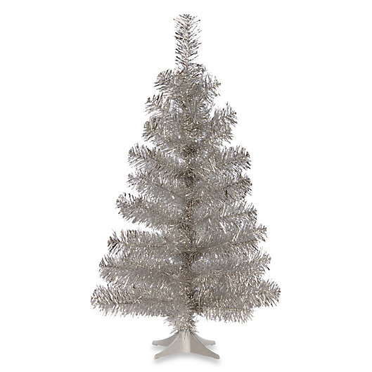 Alternate image 1 for National Tree 3-Foot Tinsel Christmas Tree in Silver