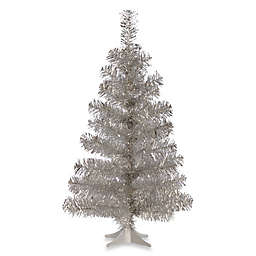 National Tree 3-Foot Tinsel Christmas Tree in Silver