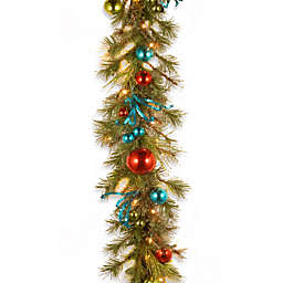 National Tree Company Decorative Collection 9-Foot Retro Garland with Warm White Lights