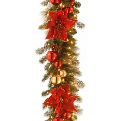 National Tree 9-Foot Home for the Holidays Pre-Lit Christmas Garland Pre-Strung with Clear Lights