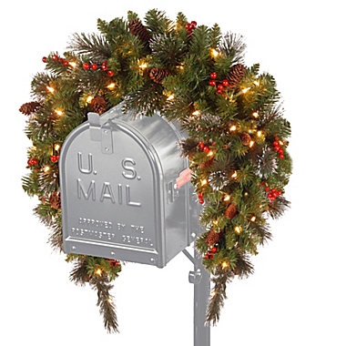 National Tree Company Crestwood Spruce 36-Inch Pre-Lit Mailbox Swag. View a larger version of this product image.