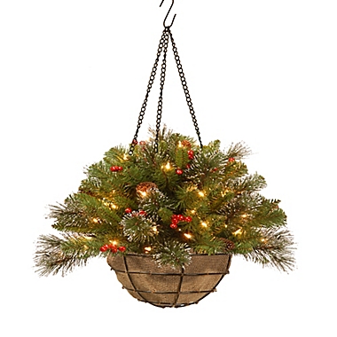 National Tree Company Crestwood Spruce 20-Inch Pre-Lit Hanging Basket. View a larger version of this product image.