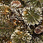 Alternate image 1 for National Tree Company 20-Inch Pre-Lit Glittery Bristle Pine Hanging Basket w/ Warm White LEDs