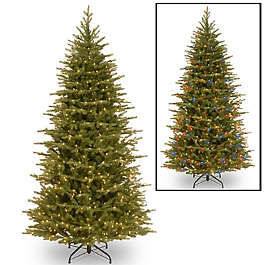 National Tree 7.5-Foot Nordic Spruce Slim Pre-Lit Christmas Tree with Dual Color&reg; Lights. View a larger version of this product image.
